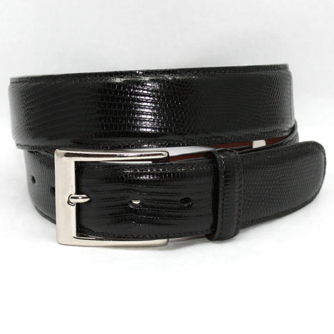 Torino Alligator Embossed Calf Belt - Black 40