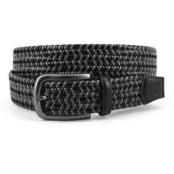 Torino Italian Mini Strand Woven Stretch Leather Belt