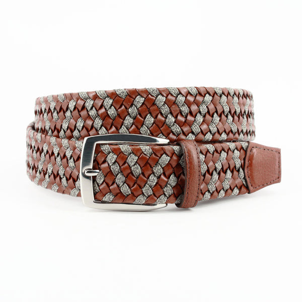 Torino Italian Braided Leather & Linen Belt