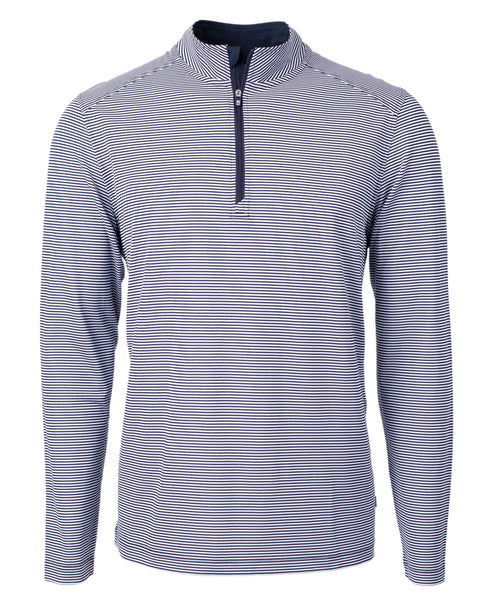 Cutter & Buck Virtue Eco Pique Micro Stripe Recycled Quarter Zip